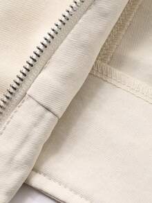 Dazy Plus 大码女式撞色拼接翻领拉链休闲外套，春秋季女式外套