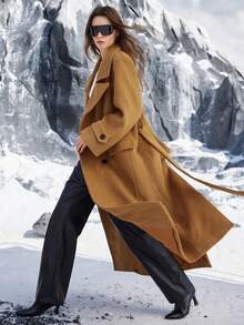 Aveloria Modichic Áo khoác dài tay bó eo màu be, tối giản và thanh lịch, thiết kế bó eo tôn dáng, thích hợp để đi làm, mặc hàng ngày và mua sắm - Lạc đà - Xem 2