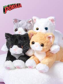 50cm/19.68in Cute Simulation Cat Plush Toy Family Companion Sleep Pillow Soft Stuffed Animal Throw Pillow Simulation British Shorthair Cat Toys Gifts(Not Animal Fur) Halloween Christmas Gift - Multicolor - View 2