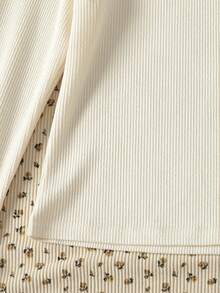 Maglietta a collo alto aderente di colore unito, casual e versatile, adatta a ragazze pre-adolescenti, per autunno, primavera ed estate, maglietta bianca per ragazze per uso domestico e tempo libero - Bianco - Visualizzare 3