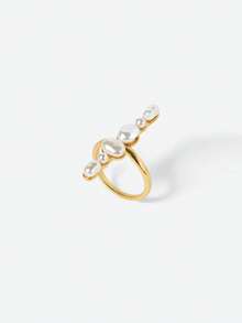 Opalesca 珍珠戒指、服饰、复古风、串珠、婚礼/新娘配饰、仙女风/仙子风、珍珠、花朵、秋季/冬季、送给妈妈/女士/女孩/母亲、优雅、高级 - 彩色 - 查看 3