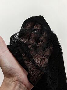 Y2K Amplova Black Deep V-Neck Backless Lace Patchwork Asymmetrical Punk Sexy Hem Sweet & Chic Street Style Mini Dress For Young Girls ,Autumn/Winter Thanksgiving And New Year,Party Dresses For Women,Christmas Party Dress,Party Dresses For Women,Dresses For Women Party - Black - View 11