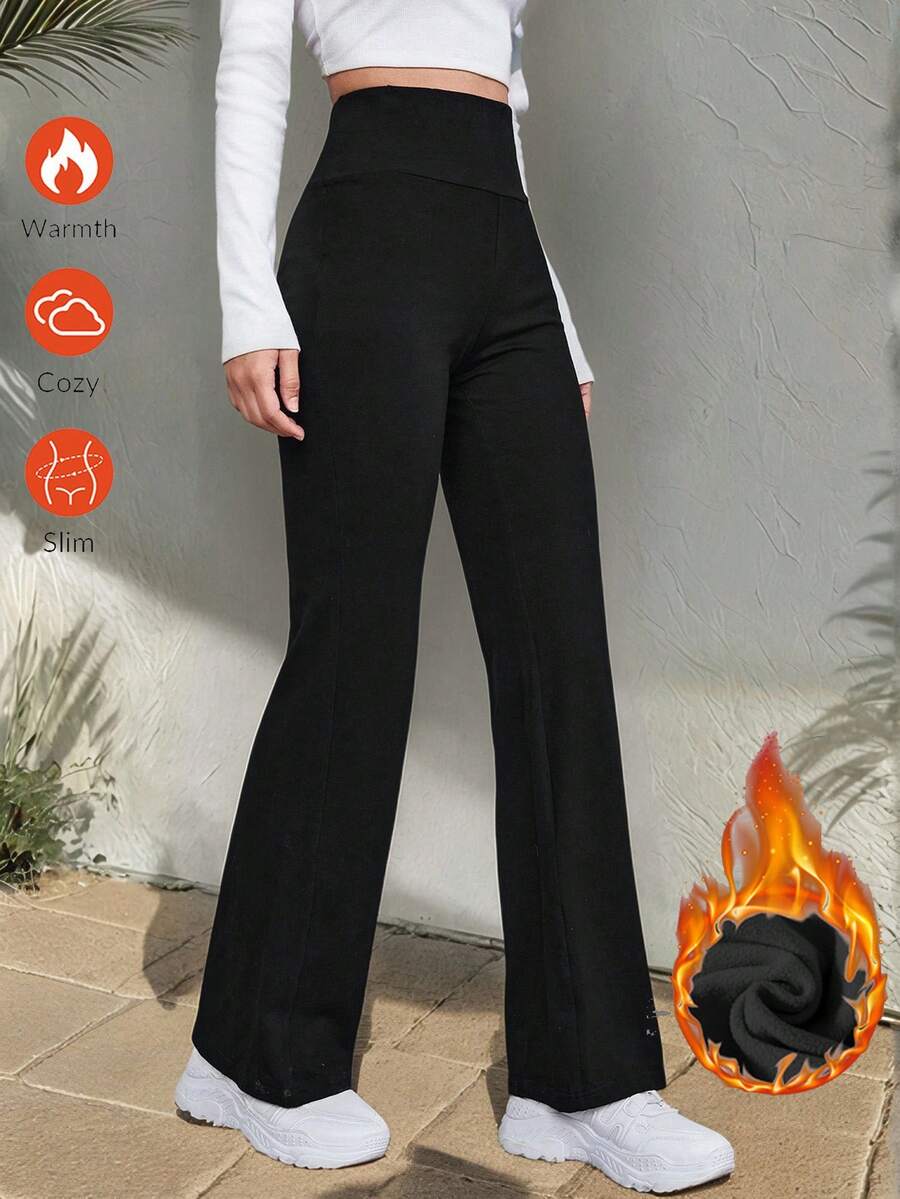 SHEIN EZwear 大码休闲纯色厚裤