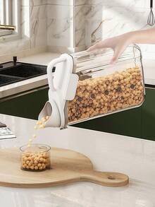 Airtight Grain Storage Container Kitchen Canister With Locking Lid For Rice, Pasta & Dry Pantry Organization (Single-Piece Clear Design) - Multicolor - View 3