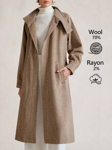 Aalyst Women's Loose Casual Elegant Luxury Party Commute Outing Gathering Halloween, Christmas, New Year, Thanksgiving Wool Blend Long Coat, Winter