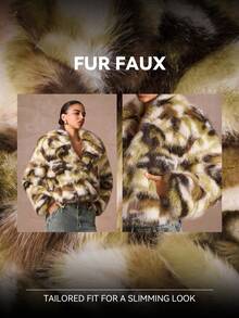 Lumalex Kunstfell Kurze Loose Fit Damen Jacke - Grau - Übersicht 4