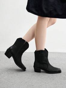 CUCCOO BIZCHIC Women's Fashionable Black Mid-Calf Boots - Black - View 4