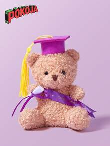 Black Plush Stuffed Teddy Bear Doll Mini Graduation Bear With Graduation Cap Doll Class 2025 Graduation Stuffed Bear Loose Graduation Bear Cap And Congratulatory Belt Are Favorite Decorations For Graduation Gift,Graduation,Plushies,Kids Toys - Multicolor - View 5
