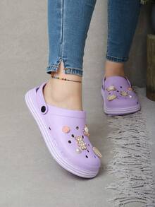 Women Flat Sandals - Lilac Purple - View 3