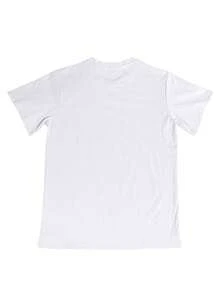 Manfinity Dauomo Camiseta de manga corta casual y holgada con cuello redondo y estampado de eslogan para hombre - Blanco - Ver 2