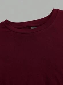 SHEIN EZwear Bộ 2 áo thun tay ngắn cổ tròn đơn giản, tối giản, thích hợp cho mùa xuân/hè - Nhiều màu - Xem 8