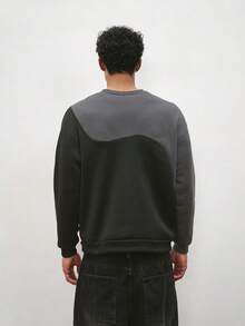 TOKVUE Sweatshirt Pullover Oversized Bergaya Retro Sporty, Desain Dua Warna, Pakaian Olahraga Lengan Panjang, Grafis Bordir, Gaya Jalanan, Fesyen Urban untuk Musim Dingin - MultiWarna - View 2