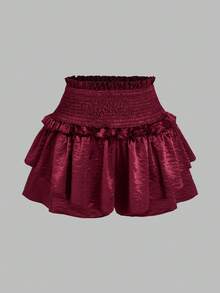 Sweetra Elegante Rüschen-Saum Shorts in Große Größen