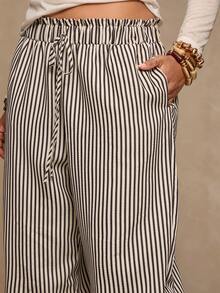 Freevana 大码休闲条纹休闲裤，百搭舒适，居家和度假皆宜 - 彩色 - 查看 6