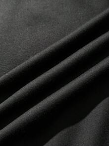 SHEIN EZwear Women's Floral Print Rhinestone Zipper Front Fuzzy Collar Casual Sweatshirt, Autumn/Winter Rhinestone Zip Up Cross Goth Style Rockstar Women Anime - Black - View 7