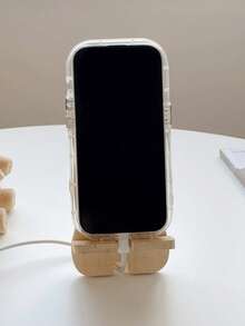 1/2 件装现代简约木质手机支架 - 符合人体工学，适合懒散人士，预留充电口，可拆卸设计，轻巧便携，节省空间，兼容 、桌面办公平板电脑，稳固便携，生日、家人、朋友礼物，手机支架，手机配件 - 原竹色 - 查看 11