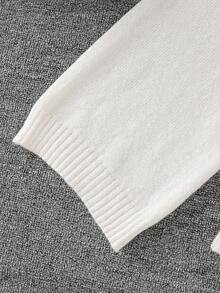 Tween Girl Cable Pattern Long Sleeve Sweater And Knit Pants Casual Set, Autumn/Winter