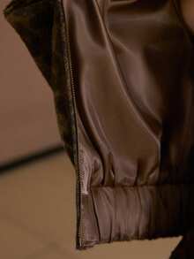 MOTF PREMIUM LEOPARD PRINT STAND COLLAR OVERSIZED JACKET, AUTUMN/WINTER - Mocha Brown - View 8