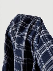 SHEIN MOD Váy dây kẻ caro nữ, phong cách đại học, thường ngày, thanh lịch - Màu xanh hải quân - Xem 5