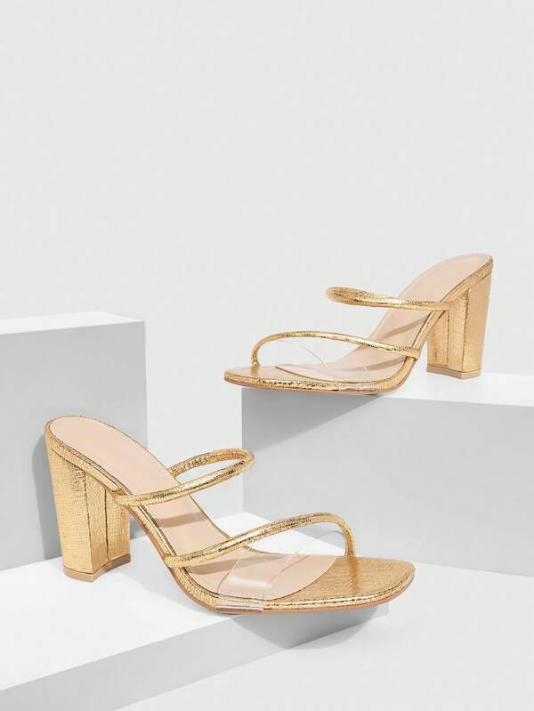 CUCCOO SZL Yeni Model Şeffaf Çapraz Askılı Yüksek Topuklu Kadın Ayakkabıları