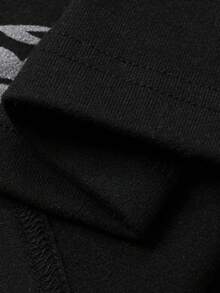 DAZY Floral Pattern Loose Long Sleeve Full Zip Robe Sleepwear Robe, Winter - Black - View 7