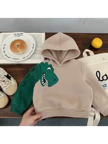 Pixure 男婴针织恐龙图案连帽休闲卫衣，长袖上衣，卫衣，男婴服装，恐龙服装，恐龙卫衣，连帽卫衣，婴儿卫衣 - 彩色 - 查看 6