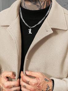 Manfinity Homme 男士时尚休闲单排扣长袖大衣，秋季/冬季 - 杏色 - 查看 7