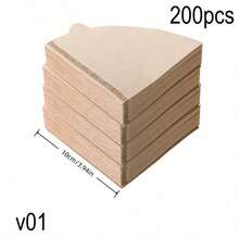 50/100/200pcs V-Shaped Coffee Filter Paper, Disposable Coffee Tea Filters For Pour Over And Drip Coffee Maker, High Quality Natural Wood Pulp, No Additives, Suitable For V01/V02 Filters, Perfect For Drip Coffee, Home And Travel Use - Multicolor - View 17