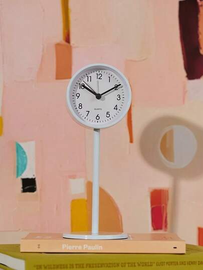Cirelle 1pc Bedroom Alarm Clock, Black, Simple Style, Metal Material, Decorate Bedside, Office, Living Room, Very Beautiful Table Clock, Silent When Running, Will Not Disturb Rest And Reading. Room Decor Digital Clock Bedroom Decor Dormitory Decor Back To School School Decor School Surprise Home Decor School Supplies