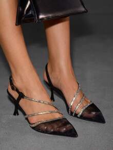 CUCCOO SZL Fashionable & Elegant Black Mesh Breathable Women's High Heels, Comfortable & Versatile Party/Event Pumps