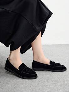 CUCCOO BIZCHIC Women's Casual Slip-On Flat Athletic Sneakers - Black - View 4