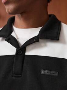 SWAVVY Men's Contrast Stripe Pullover Casual Sweatshirt Set - Black - View 7