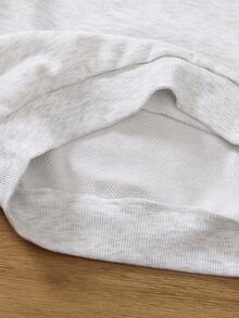 Boys' Minimalist Print Crew Neck Long Sleeve Sweatshirt - Light Grey - View 8