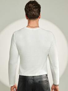 FeverCity Men's Fever City Casual Fashionable Long Sleeve T-Shirt - Beige - View 2