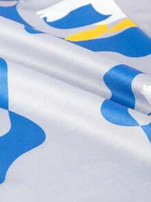 Notgurli 3pcs Set Men's Elastic Comfortable Swim Trunks With Cartoon Inflatable Duck & Swimming Ring Graphic Print, Illustration Style - Multicolor - View 3