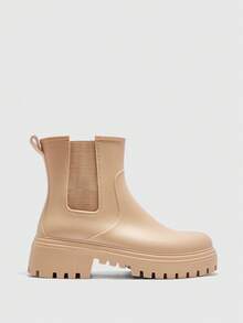 CUCCOO BIZCHIC 女士舒适百搭时尚厚底雨靴 - 卡其色 - 查看 2