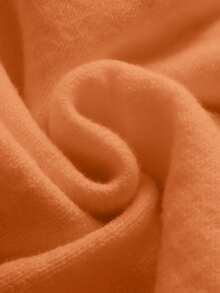 SHEIN Franclia Áo len dệt kim ôm sát tay raglan cổ bẻ thời trang tối giản thanh lịch dành cho nữ - trái cam - Xem 6