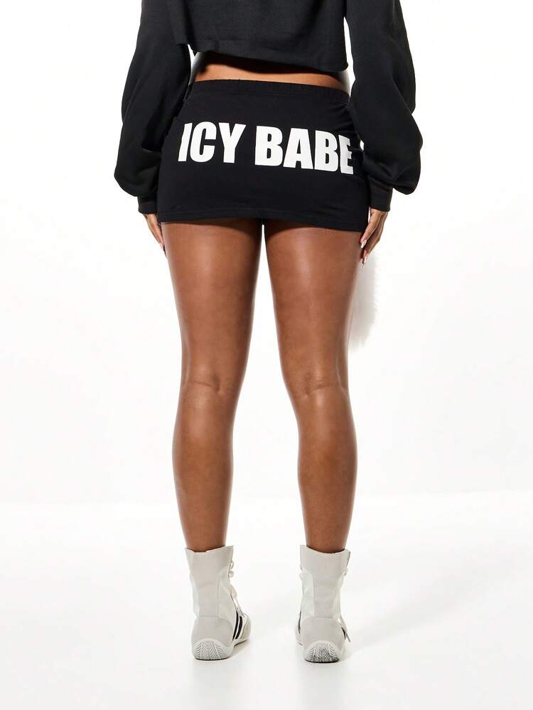 SUMWON WOMEN Mini Skirt With Bold Statement Print