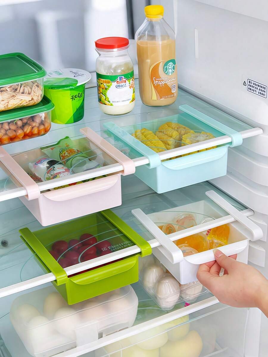 1pc Random Color Food Storage Container, Stackable Leakproof Plastic Box For Snacks, Meal Prep & Pantry Organization - Multicolor - View 1