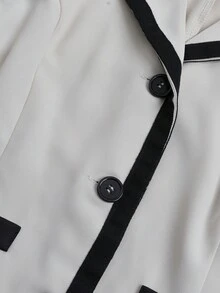 Selianne 时尚法式优雅撞色女士两件套 - 米色 - 查看 6