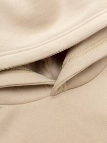 Manfinity ZONE917 Sudadera con capucha de ajuste holgado y caída de hombros en color caqui, talla estándar