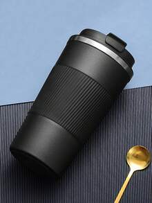 Zazumi 双层不锈钢防烫咖啡杯，保温杯，饮水杯，办公杯，学生杯 - 黑色 - 查看 5