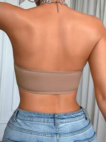 SHEIN 升级版前扣式加垫聚拢文胸，易于穿戴 - 摩卡棕 - 查看 4