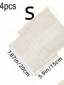 2pcs/3pcs/4pcs Thickened Mesh Filtering Bags, Cheesecloth Bags For Herb Decoction, Broth, Soy Milk Filtration - Beige - View 19
