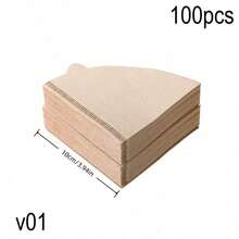 50/100/200pcs V-Shaped Coffee Filter Paper, Disposable Coffee Tea Filters For Pour Over And Drip Coffee Maker, High Quality Natural Wood Pulp, No Additives, Suitable For V01/V02 Filters, Perfect For Drip Coffee, Home And Travel Use - Multicolor - View 21