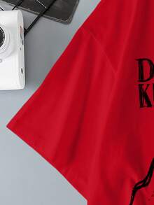 BATMAN X SHEIN Men's Casual Letter & Figure Graphic Round Neck Short Sleeve T-Shirt, Summer - White - View 4