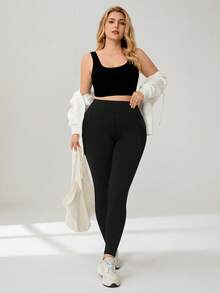 Auralis Athleisure Plus Size Women's Contrast Mesh Phone Pocket Side Sports Leggings Yoga Women Black Pants, Women Jogging Pants, Women Sportswear For Fall/Winter