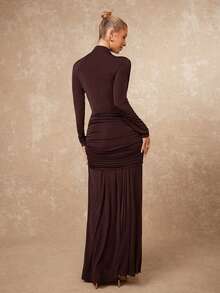 Lumalex Váy VITNOS Thu Đông Cao Cấp Thanh Lịch Màu Nâu Dệt Kim Xếp Ly Màu Trơn Eo Ôm Dáng Eo Thon Tay Dài Cho Nữ Trang Phục Thường Ngày Thường Ngày / Hẹn Hò / Dã Ngoại / Tiệc Đêm / Trang Phục Tụ Tập Phong Cách Mùa Thu Mới Cho Nữ, Váy Sang Trọng Cho Tiệc, Thời Trang Thu Đông Này, Trang Phục Thường Ngày Thanh Lịch, Đêm Dạ Hội, Mùa Thu Sang Trọng, Phong Cách Dự Tiệc, Trang Phục Cuối Tuần, Váy Quyến Rũ, Phong Cách Công Sở Thu Đông, Lãng Mạn Tinh Tế, Váy Đầm Lãng Mạn Quyến Rũ, Váy Dự Tiệc Mùa Thu, Váy Xếp Ly, Thường Ngày Công Sở, Váy Tốt Nghiệp Dạ Hội, Thích Hợp Cho Hẹn Hò, Đi Chơi, Đi Chơi Đêm, Đám Cưới, Ngày Lễ, Kỳ Nghỉ, Sinh Nhật - màu nâu - Xem 3