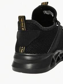 JNSQ Giày chạy bộ lưới thoáng khí màu đen thời trang cho trẻ em, phù hợp cho mọi mùa, hoạt động ngoài trời. - màu đen - Xem 7