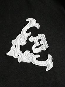 PAVTROS Ensemble deux pièces pour hommes composé d'une veste de mode confortable avec broderie et d'un pantalon long à taille élastique. Ensemble jogging noir, tenue de ville Y2K avec sweat-shirt à capuche et pantalon pour hommes - Noir - Voir 5